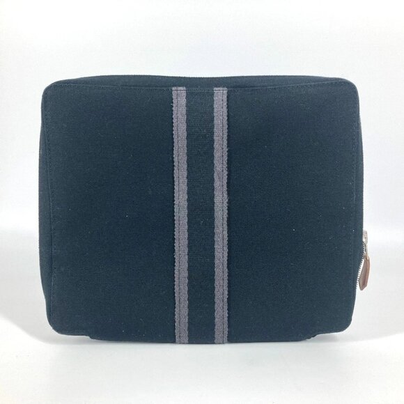 HERMES Fourre Tout Multi-pouch Makeup pouch Jewelry case Pouch cotton Black - Picture 11 of 16